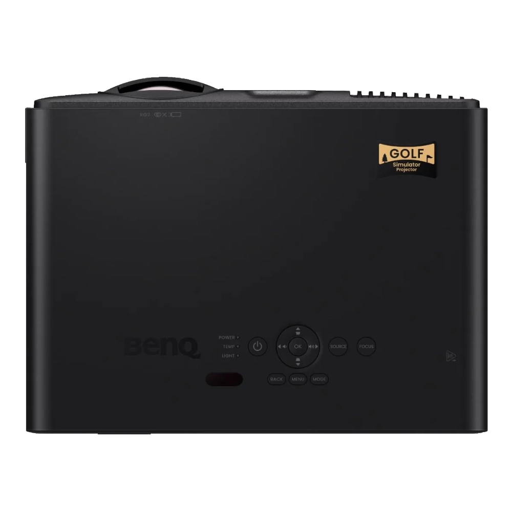 Top-down view of BenQ AK700ST 4K laser projector casing and controls from Golf Sim Solutions, UK Authorised BenQ Partner